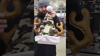 Camo Santa Christmas Hat with Reindeer Antlers