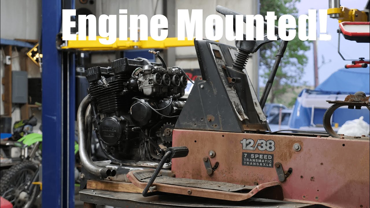 attaching lawn mower engine to bike