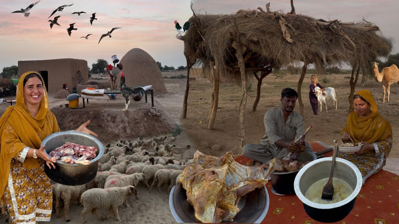 Spacial Recipe in Deep Desert Bakra Sijji || Rohi Cholistan||Woman Village Life routine|| Unique 