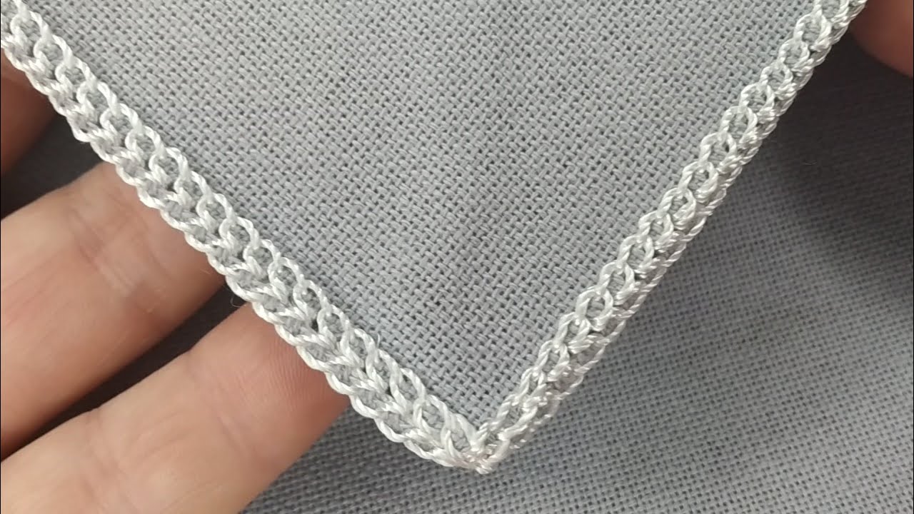 Як обробити край петлевою мережкою|Рельєфний край|Hand embroidery|