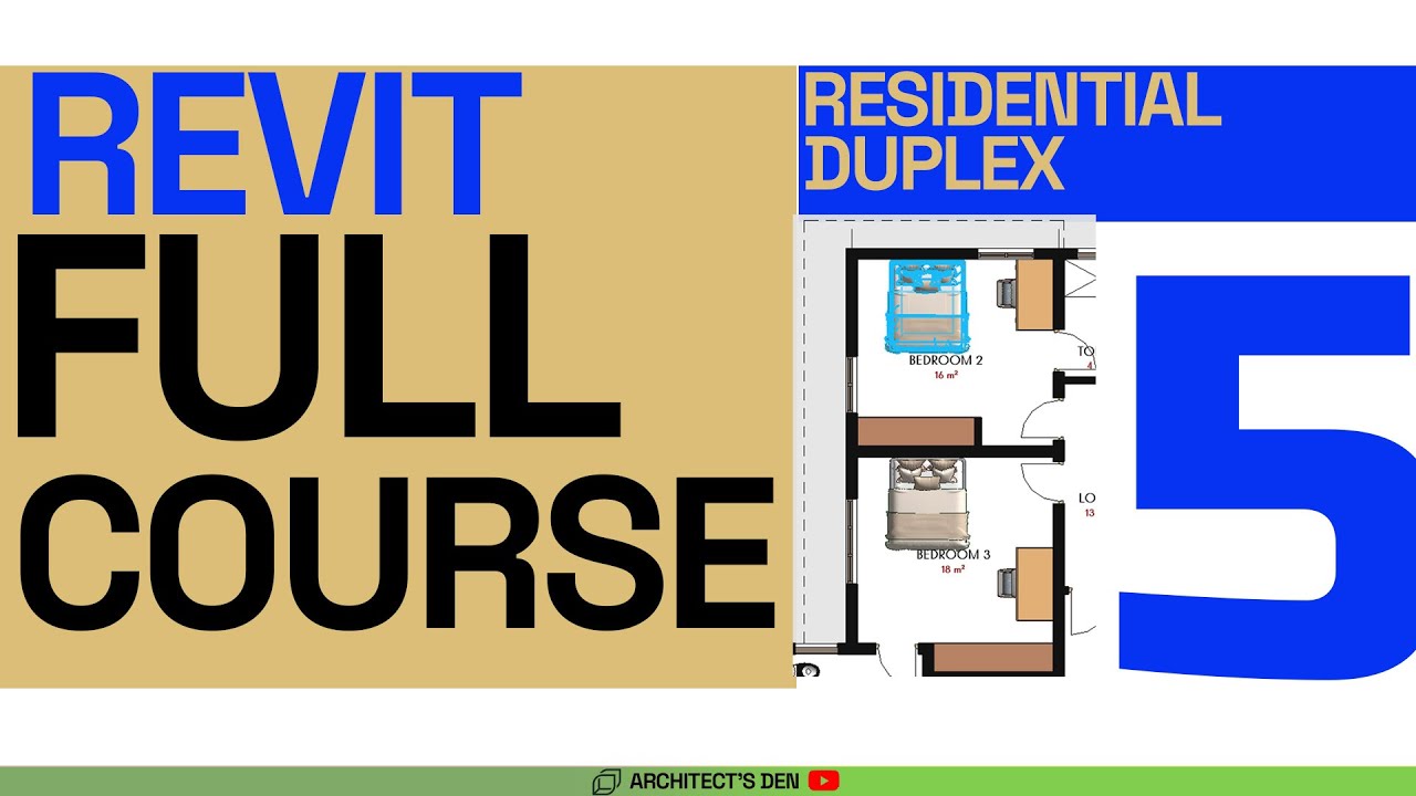 REVIT 2024 TUTORIAL | FULL COURSE | PART 5 | 8 BEDROOM DUPLEX MODELLING ...