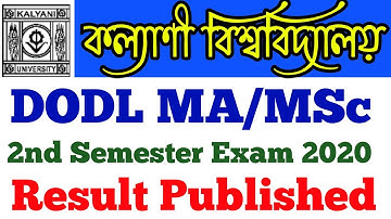 Kalyani University DODL MA/MSc 2nd Semester Exam 2020 Result Published.