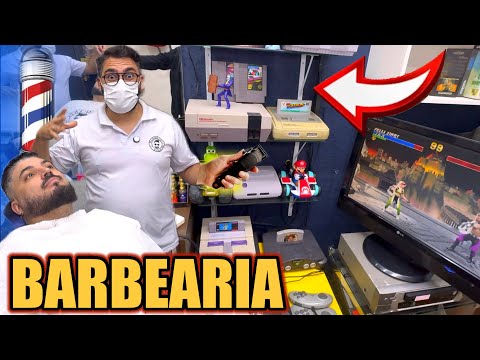 FUI em MINAS GERAIS e ACHEI uma BARBEARIA RETRO GAMES 😱 (ELE É COLECIONADOR)