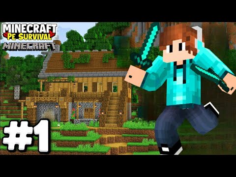 Minecraft Pe Survival series EP-1 in Hindi | I made survival house ...