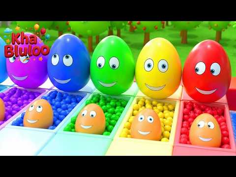 Suprise Eggs Kids Song | Colorful Eggs | KhaBluloo Nursery Rhymes & Kids Song