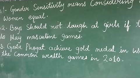 lesson- 4 Gender sensitivity question and answer
