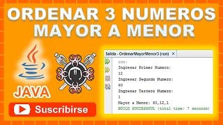 Ordenar 3 Numeros Mayor a Menor NetBeans