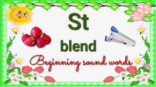 St blend - Beginning sound words