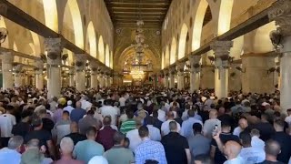 45 ribu jama'ah melaksanakan sholat Jum'at di Masjid Al-Aqsa hari ini #القدس_اليوم #القدس_الفلسطين