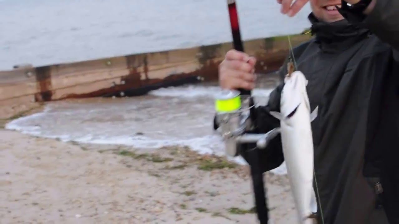 Beach fishing in Bournemouth UK 2013 YouTube