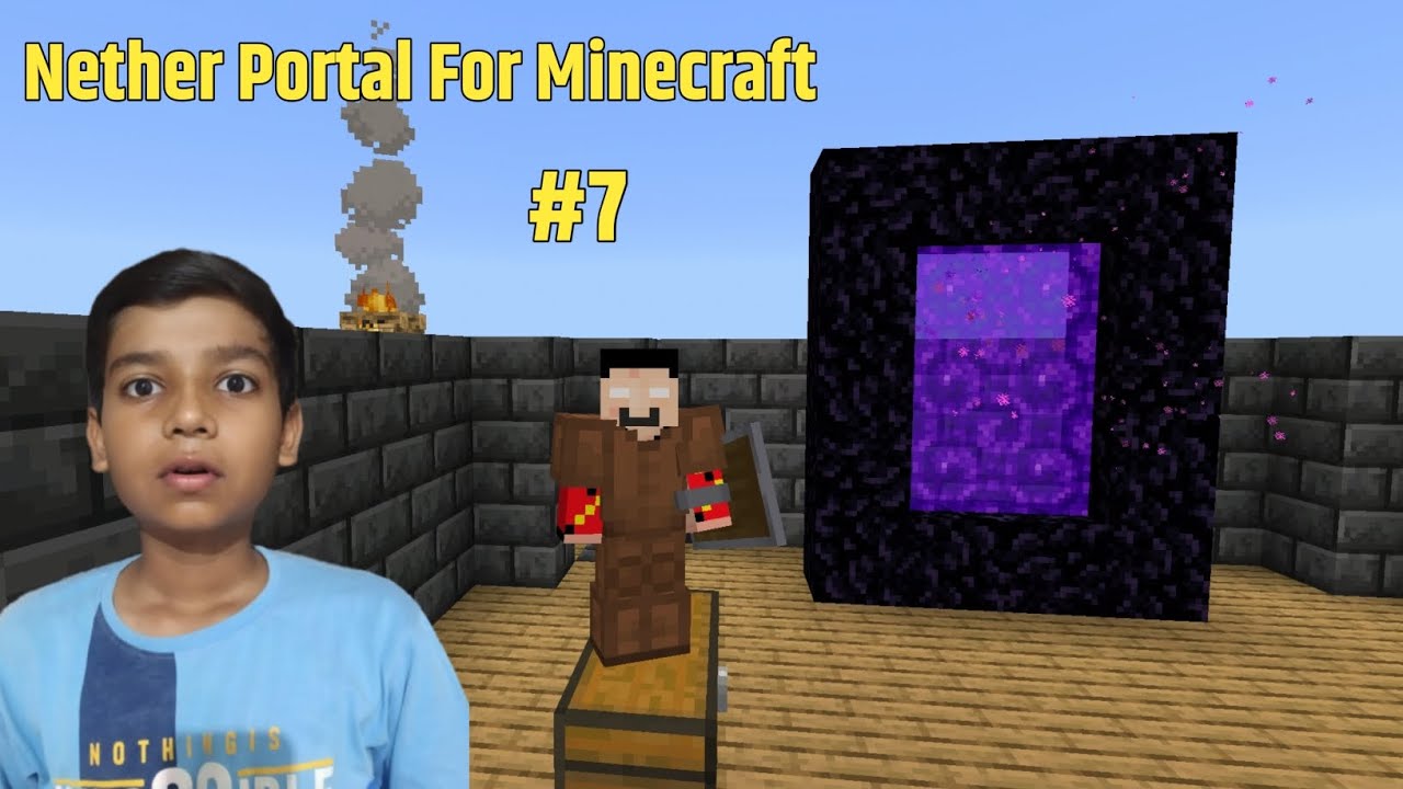 I Made A Beautiful Nether Portal In Mcpe #7 | Mcpe Survival Series Part ...