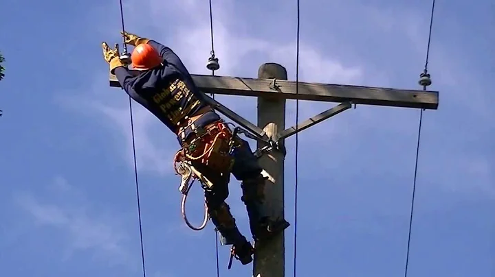 climbing 45ft pole with jelco safety belt