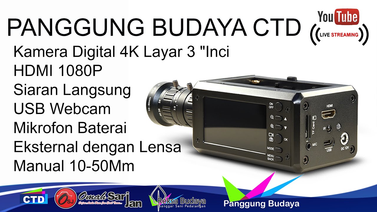 Kamera Digital 4K Layar 3