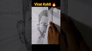 Virat Kohli drawing using unique method 🔥 #viral #shorts #shortsvideo #art