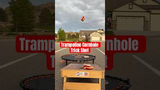 Trampoline Cornhole Hits Different #shorts #impressive #challenge