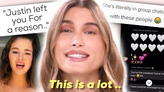 HAILEY BIEBER EXPOSED FOR BEING IN GROUP CHATS WITH SELENA GOMEZ HATE ACCOUNTS