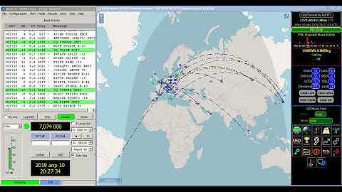 GridTracker  visualization of FT8 spots and communication directions