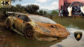Rebuilding 1200HP Lamborghini Huracan Super Trofeo Evo | Forza Horizon 5 Steering Wheel Gameplay