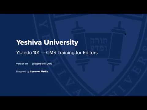 YU CMS Training Webinar