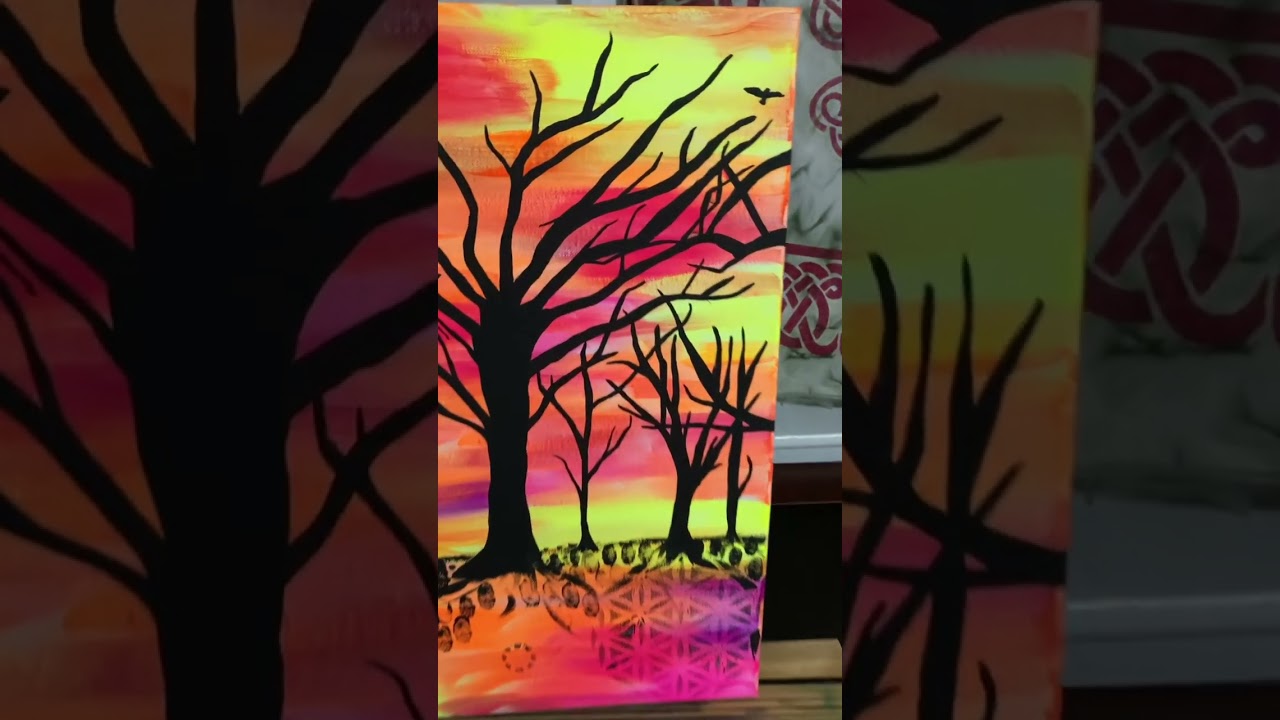 I made the painting and song! Black light reactive