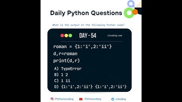 Python Coding challenge - Day 54 | What is the output of the following Python code?  #python