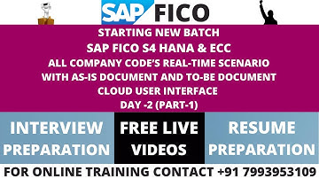 STARTING NEW BATCH OF SAP FICO S4 HANA & ECC, REAL-TIME PROJECT TRAINING, CONTACT +91 7993953109