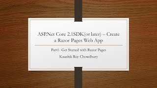 Part1 Create a Razor web app using ASP.Net core