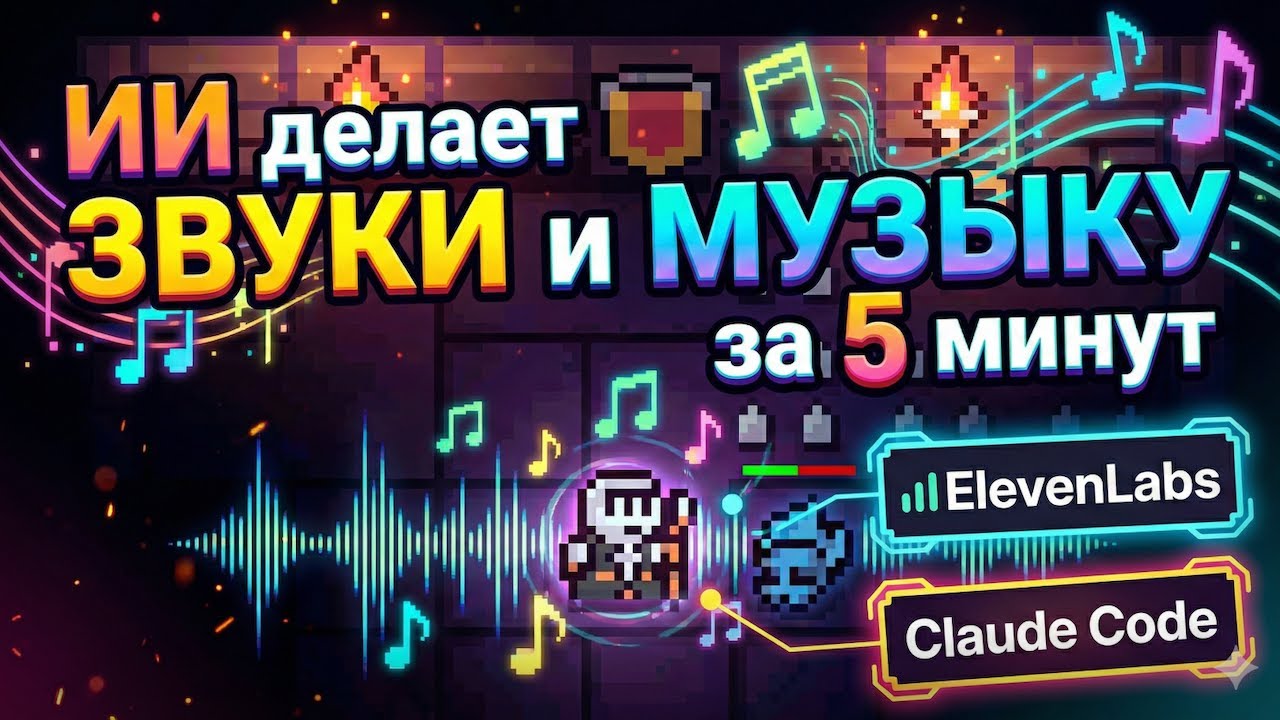 ИИ делает ЗВУКИ и МУЗЫКУ для игры за 5 минут | ElevenLabs + Claude Code