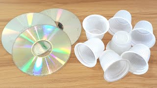 3 PLASTIC COFFEE CUPS & OLD CD DISC CRAFTING | BEST OUT OF WASTE screenshot 5