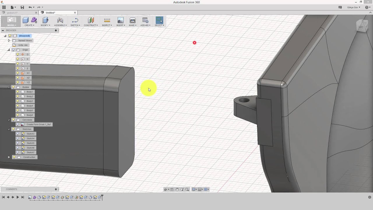 Fusion 360 Eğitimi - 34 Create Form Ornek 2 - YouTube