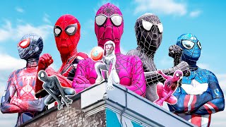 PRO 5 SUPERHERO TEAM || Hey Spider-Man, Rescue red-spider in Danger (Funny Action) - Bunny Life