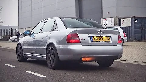Audi S4 B5 V6 Biturbo : LOUD Anti-Lag (shooting flames)