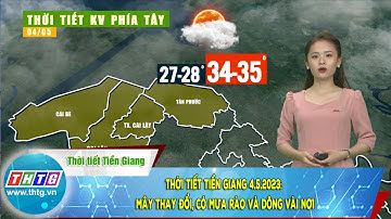 Thời tiết Tiền Giang 4.5.2023: mây thay đổi, có mưa rào và dông vài nơi