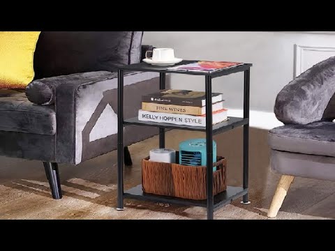 MOOACE Tall Side Table, 3 Tier End Table for Small Spaces, Nightstand with Storage Shelf Review
