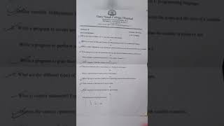 #BCA 2021 Mid semester -1 programming in c question paper #aspirants #study