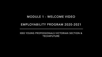 Welcome - Module 1 Employability Program
