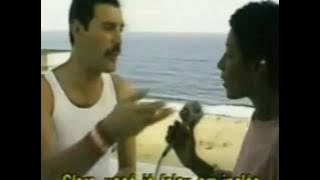Gloria Maria vs Freddie Mercury - 1985 - Rock in Rio Bastidores