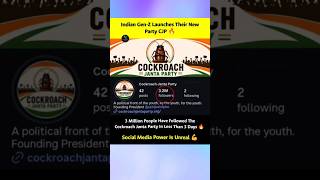 Indian Gen-Z Launches Their New Party CJP🔥 #trending #news#CockroachJantaParty