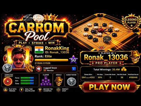 🔴 CARROM POOL LIVE 🎯 10K 💰 20K 💰 Big Wins 🔥 Hindi Gameplay 😍 Come Join!