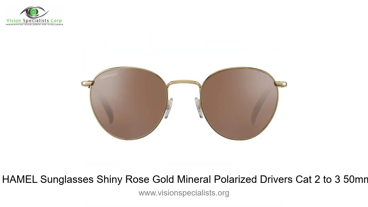 Serengeti HAMEL Sunglasses Shiny Rose Gold Mineral Polarized Drivers Cat 2 to 3 50mm   0 0 1 3