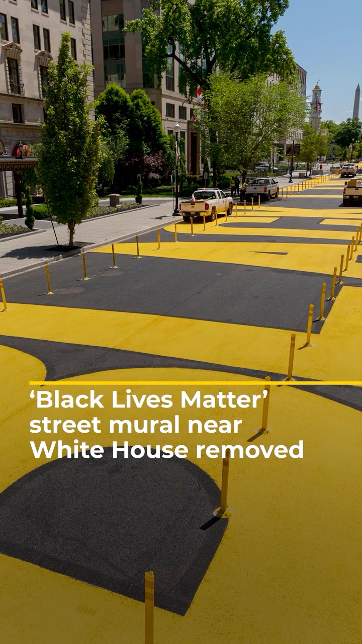 ‘Black Lives Matter’ street mural near White House removed | AJ #shorts