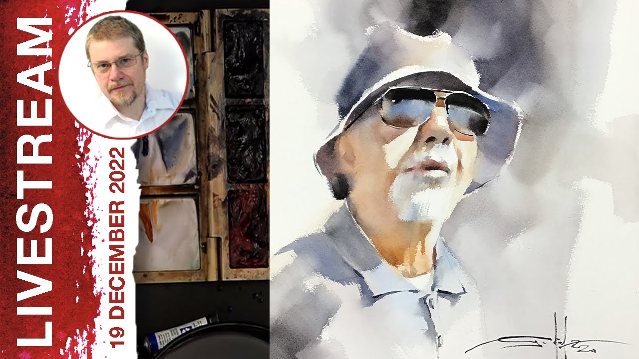 Monday Livestream 22: Portrait Demo (Watercolor Portrait Tutorial ...