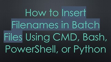 How to Insert Filenames in Batch Files Using CMD, Bash, PowerShell, or Python