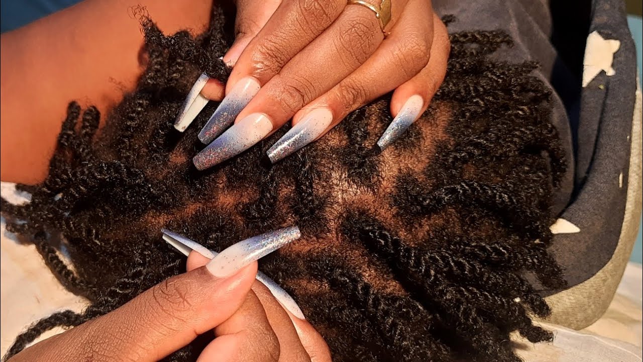 Super Relaxing Long Nails Scalp Scratching with Blowing Sounds#asmr#asmrsounds #roadto5ksubs