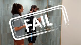 SHOWER TILE REVEAL! And then a lot goes wrong... | BASEMENT RENOVATION ep 11