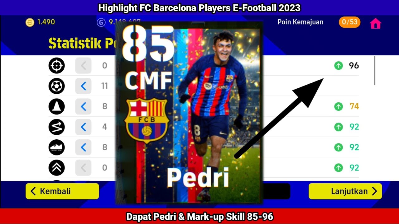 Highlight FC Barcelona Players E-Football 2023 Dapat Pedri & Mark-up ...
