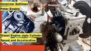 Peter Engine Governor Settings | Single Piston Diesel Engine | Self Made Aata chakki #engines