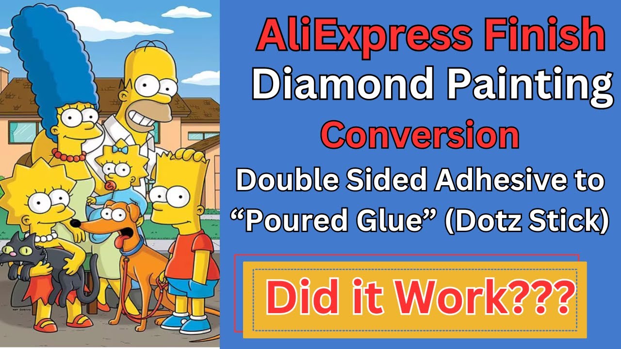 AliExpress Diamond Painting Conversion from Double Sided Adhesive to Poured Glue (Dotz Stick)
