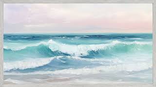 Soft Pastel Ocean Waves | Serene Coastal Painting for Relaxation | TV Frame Art 4K Resolution screenshot 1