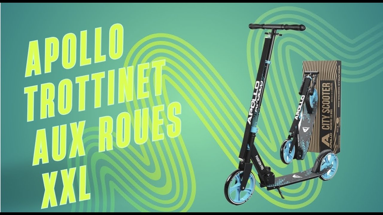 Trottinette Freestyle Apollo Phantom Pro – Roues XXL 200 Mm, Pliable, Réglable En Hauteur, Pour Adultes Et Enfants (120-190 Cm)